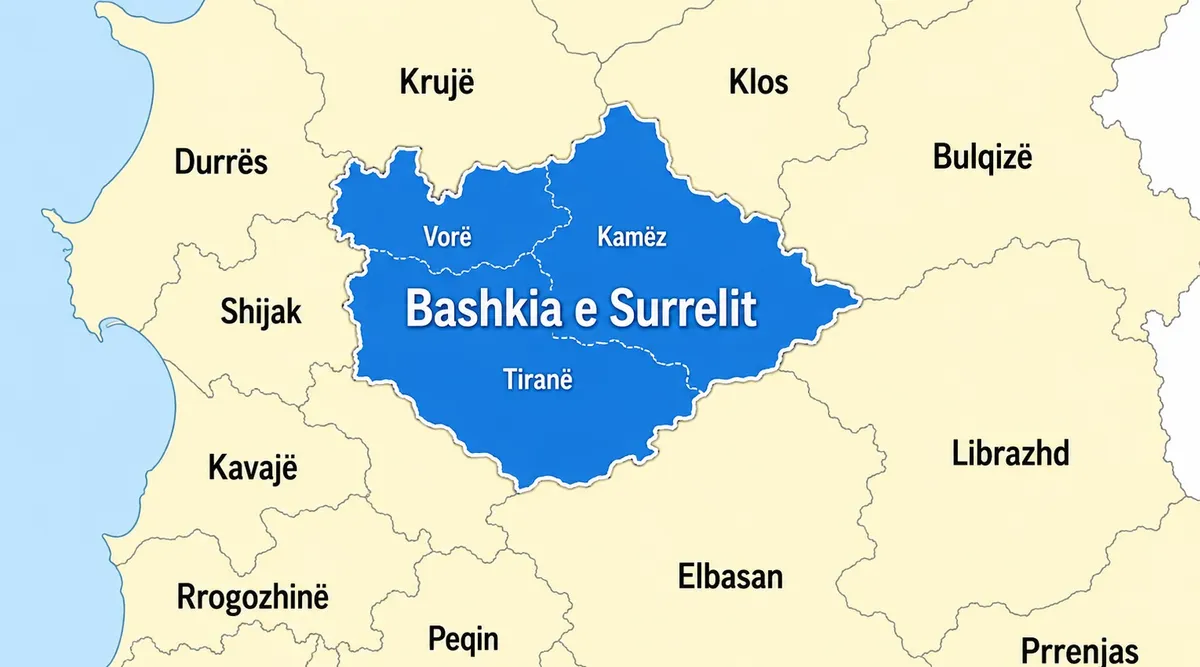 Reforma Territoriale 2026: Tirana, Vora dhe Kamza do të shkrihen në Bashkinë e re të Surrelit