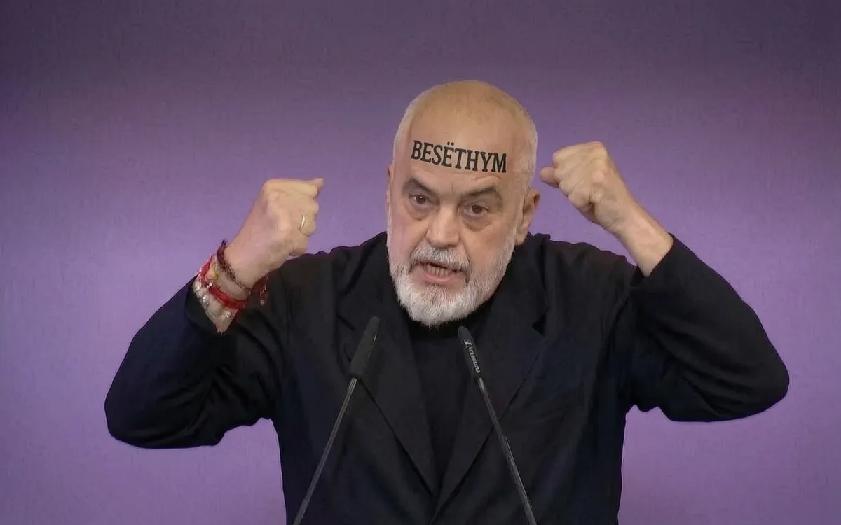 Do lidh besë me shqiptarët, thotë njeriu që ka të shkruar në ballë fjalën "besëthym"